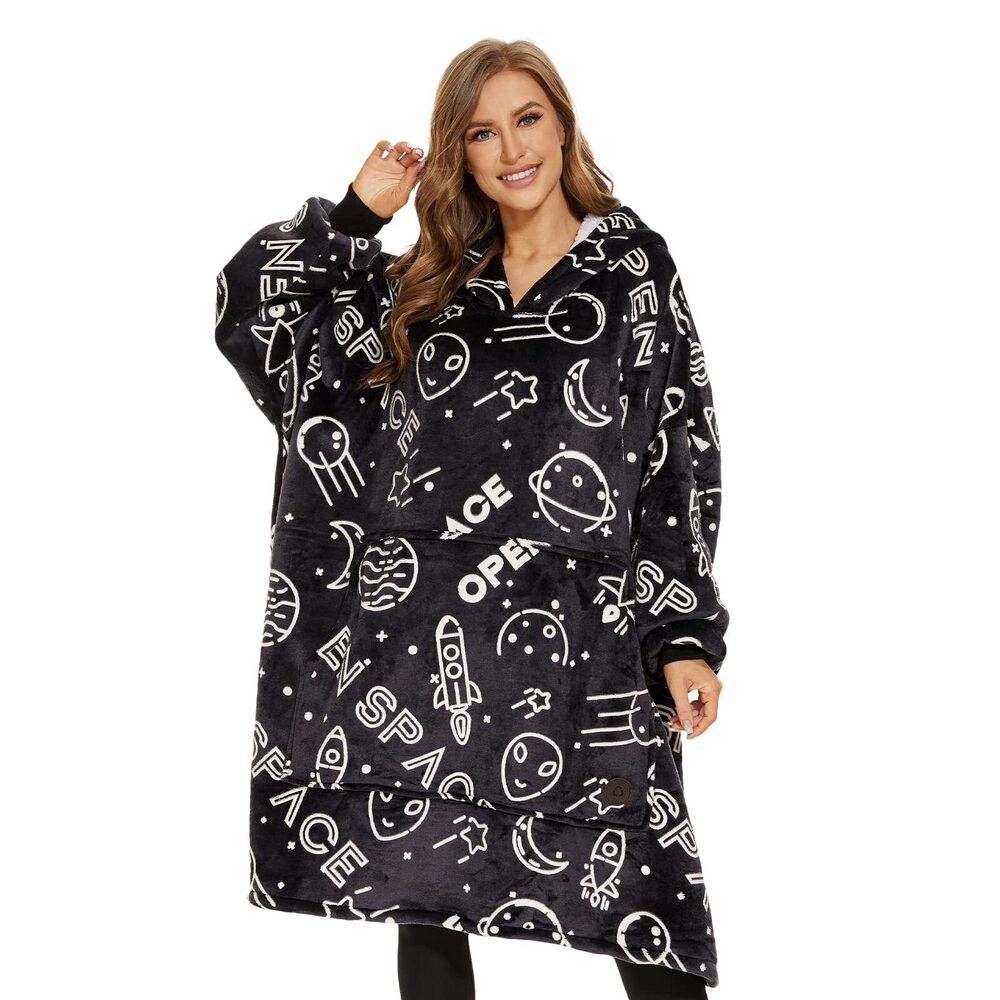 3050 Wearable Blanket Hoodie , Oversized Sherpa Sweatshirt Blanket